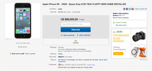 100.000 iPhpne 5S - flappy bird ebay