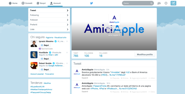 New Twitter - AmiciApple
