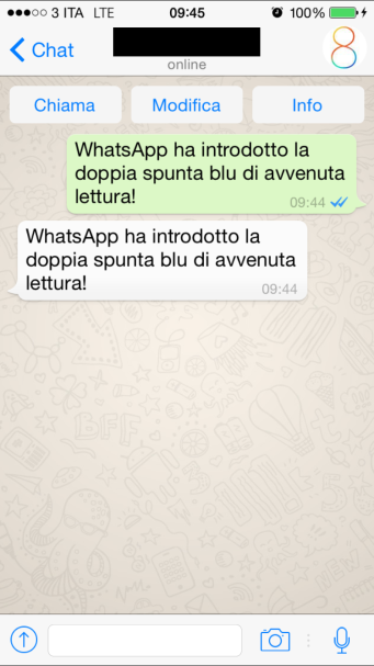 WhatsApp doppia spunta