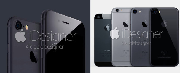 Concept della colorazione "Space Black" su un ipotetico iPhone 7 - Fonte: @appleidesigner