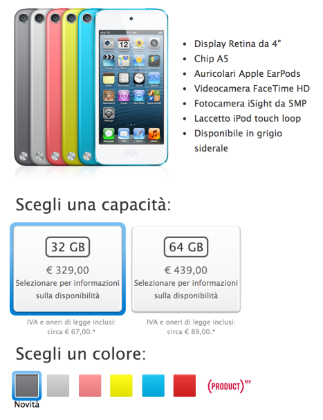 ipod touch grigio siderale