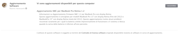 aggiornamento macbook pro con display retina
