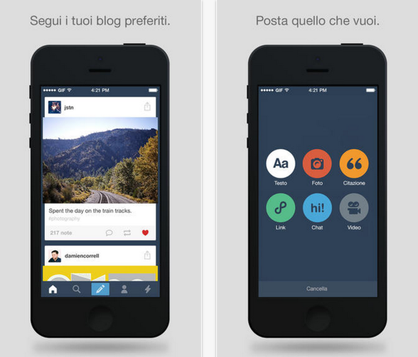 Tumblr iOS 7