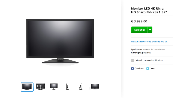 Monitor LED 4K Ultra HD Sharp PN-K321 32''