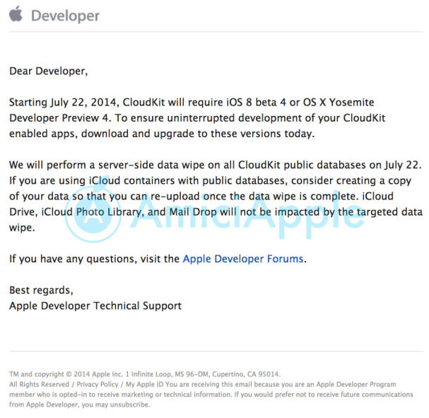 Apple Developer e-mail