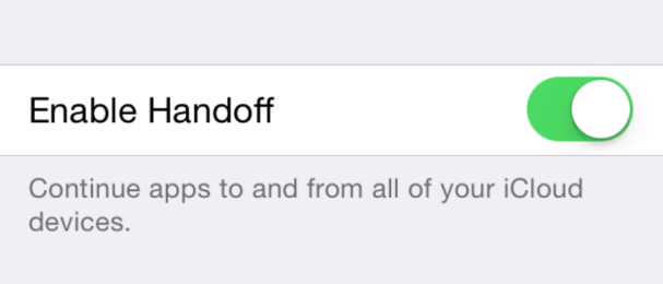 Toggle Handoff - Fonte: 9to5Mac