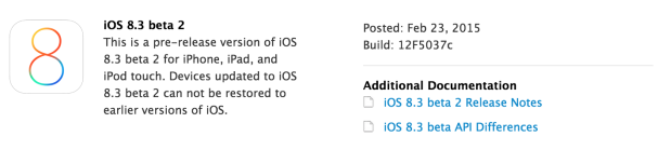 iOS 8.3 beta 2