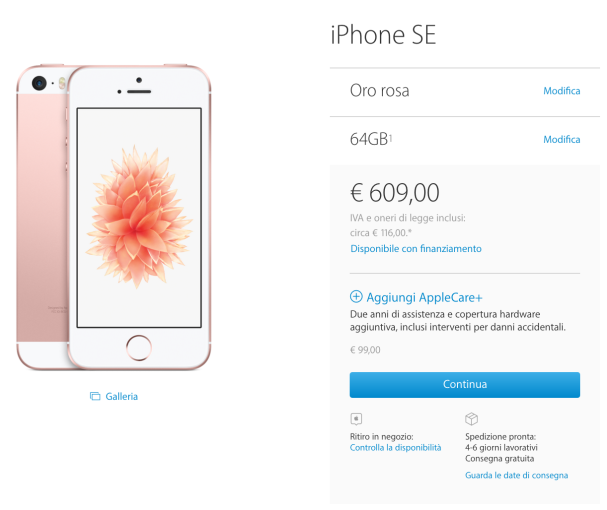 Acquisto iPhone SE